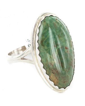 .925 Sterling Silver Certified Authentic Handmade Navajo Natural Turquoise Native American Ring 18188-5