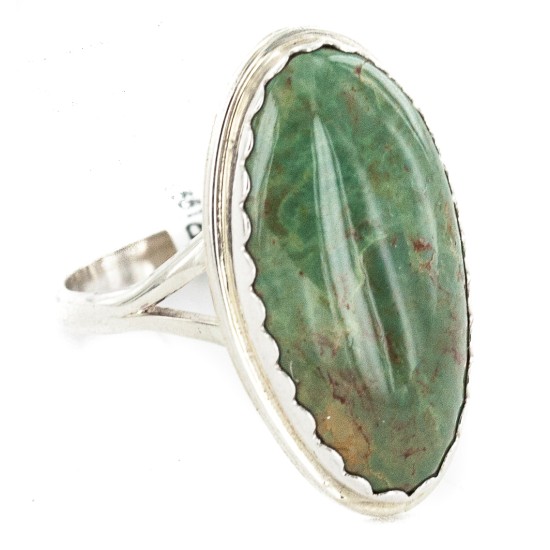 .925 Sterling Silver Certified Authentic Handmade Navajo Natural Turquoise Native American Ring 18188-5