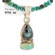 .925 Sterling Silver Certified Authentic Navajo Natural Turquoise Coral Native American Necklace 18190-1-1601