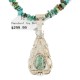 .925 Sterling Silver Certified Authentic Navajo Natural Turquoise Coral Native American Necklace 18190-2-1601