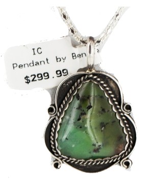 .925 Sterling Silver Certified Authentic Navajo Natural Turquoise Native American Necklace 15040-11