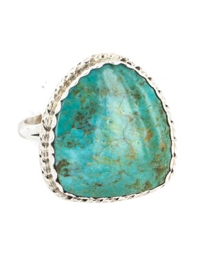 .925 Sterling Silver Handmade Certified Authentic Navajo Natural Turquoise Native American Ring 18188-4