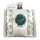 Certified Authentic Handmade Nickel Bear Paw Nickel Navajo Natural Turquoise Native American Pendant 13071-2