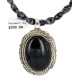 Handmade Certified Authentic .925 Sterling Silver Navajo Natural Turquoise Black Onyx Snowflakes Obsidian Native American Necklace 12927-15814