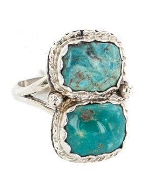 Navajo .925 Sterling Silver Handmade Certified Authentic Natural Turquoise Native American Ring 18187-3