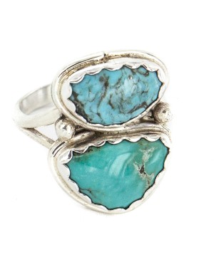 Navajo .925 Sterling Silver Handmade Certified Authentic Natural Turquoise Native American Ring 18187-9
