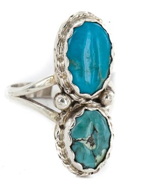 Navajo .925 Sterling Silver Handmade Certified Authentic Turquoise Native American Ring 18187-10