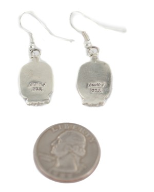 Certified Authentic Handmade Navajo .925 Sterling Silver Natural Lapis Native American Dangle Earrings 97006-2