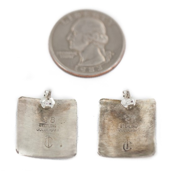 12kt Gold Filled and .925 Sterling Silver Handmade Hogan Certified Authentic Navajo Native American Stud Earrings 97004