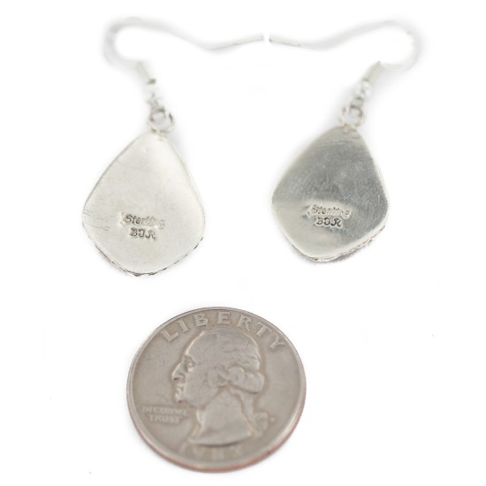 Certified Authentic Handmade Navajo .925 Sterling Silver Natural Turquoise Native American Dangle Earrings 97006-1 Certified Authentic Handmade Navajo .925 Sterling Silver Natural Turquoise Native American Dangle Earrings 97006-1