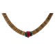 .925 Sterling Silver Certified Authentic Navajo Coral and Natural Graduated Heishi Native American Necklace 95004-5