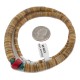 .925 Sterling Silver Certified Authentic Navajo Coral and Natural Graduated Heishi Native American Necklace 95004-5