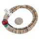 .925 Sterling Silver Navajo Certified Authentic Coral and Natural Graduated Heishi Native American Necklace  95004-6