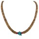 .925 Sterling Silver Certified Authentic Navajo Natural Turquoise Graduated Heishi Coral Native American Necklace 95004-7