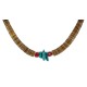 .925 Sterling Silver Certified Authentic Navajo Natural Turquoise Graduated Heishi Coral Native American Necklace 95004-7