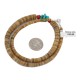 .925 Sterling Silver Certified Authentic Navajo Natural Turquoise Graduated Heishi Coral Native American Necklace 95004-7