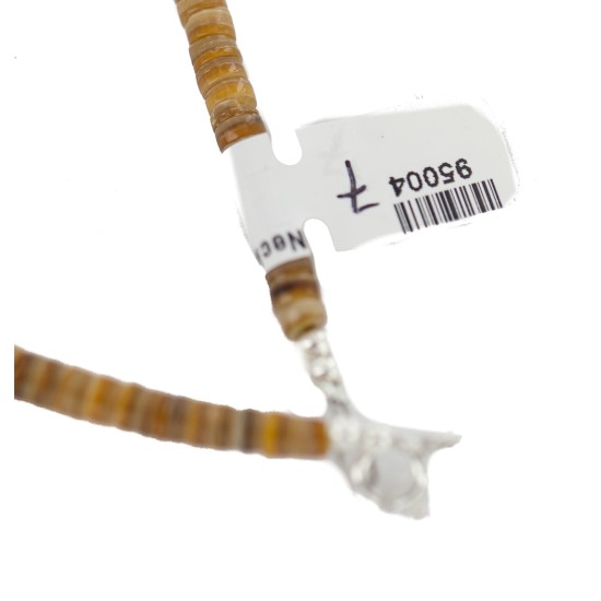 .925 Sterling Silver Certified Authentic Navajo Natural Turquoise Graduated Heishi Coral Native American Necklace 95004-7