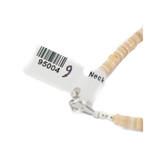 .925 Sterling Silver Certified Authentic Navajo Coral and Natural Turquoise Graduated Melon Shell Native American Necklace 95004-9
