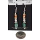 .925 Sterling Silver Hooks Certified Authentic Navajo Natural Turquoise and Graduated Spiny Oyster Native American Set 95006-1-97009-1