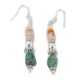 .925 Sterling Silver Hooks Certified Authentic Navajo Natural Turquoise and Graduated Spiny Oyster Native American Set 95006-1-97009-1