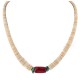 .925 Sterling Silver Certified Authentic Navajo Coral and Natural Turquoise Graduated Melon Shell Native American Necklace 95004-9