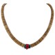 .925 Sterling Silver Certified Authentic Navajo Coral and Natural Graduated Heishi Native American Necklace 95004-5