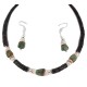 .925 Sterling Silver Hooks Certified Authentic Navajo Natural Turquoise and Graduated Heishi Native American Set 95006-2-97009-2