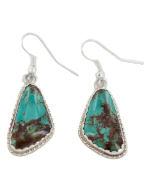 Certified Authentic Handmade Navajo .925 Sterling Silver Natural Mountain Turquoise Dangle Native American Earrings 97008-1 Certified Authentic Handmade Navajo .925 Sterling Silver Natural Mountain Turquoise Dangle Native American Earrings 97008-1
