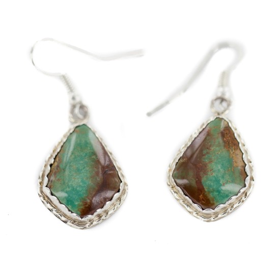 Certified Authentic Handmade Navajo .925 Sterling Silver Natural Turquoise Native American Dangle Earrings 97006-1 Certified Authentic Handmade Navajo .925 Sterling Silver Natural Turquoise Native American Dangle Earrings 97006-1