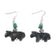 Certified Authentic Horse Navajo .925 Sterling Silver Hooks Natural Turquoise and Jasper Dangle Native American Earrings 97002-15