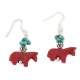 Certified Authentic Horse Navajo .925 Sterling Silver Hooks Natural Turquoise Resin Dangle Native American Earrings  97002-1