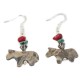 Horse Certified Authentic Navajo .925 Sterling Silver Hooks Natural Turquoise and Green Jasper Coral Dangle Native American Earrings 97002-8