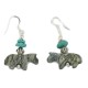 Horse Certified Authentic Navajo .925 Sterling Silver Hooks Natural Turquoise and Green Jasper Dangle Native American Earrings 97002-9