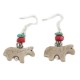 Horse Certified Authentic Navajo .925 Sterling Silver Hooks Natural Turquoise and Jasper Coral Dangle Native American Earrings 97002-14