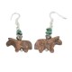 Horse Certified Authentic Navajo .925 Sterling Silver Hooks Natural Turquoise and Jasper Dangle Native American Earrings 97002-3