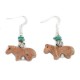 Navajo Horse Certified Authentic .925 Sterling Silver Hooks Natural Turquoise and Jasper Dangle Native American Earrings 97002-11