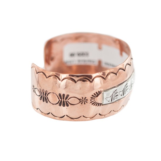 Bear Paw Navajo .925 Sterling Silver Certified Authentic Handmade Native American Pure Copper Bracelet 92006-4