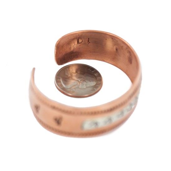 Certified Authentic Navajo .925 Sterling Silver Handmade Arrow head Native American Pure Copper Bracelet 92005-14