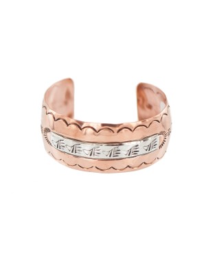 Bear Paw Navajo .925 Sterling Silver Certified Authentic Handmade Native American Pure Copper Bracelet 92006-4 Bear Paw Navajo .925 Sterling Silver Certified Authentic Handmade Native American Pure Copper Bracelet 92006-4