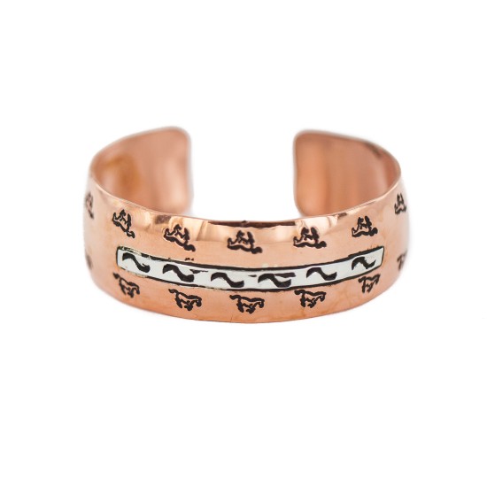 Certified Authentic Horse .925 Sterling Silver Handmade Navajo Native American Pure Copper Bracelet 92010