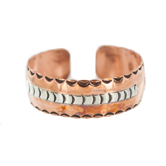Certified Authentic Horse Navajo Handmade .925 Sterling Silver Native American Pure Copper Bracelet 92005-3