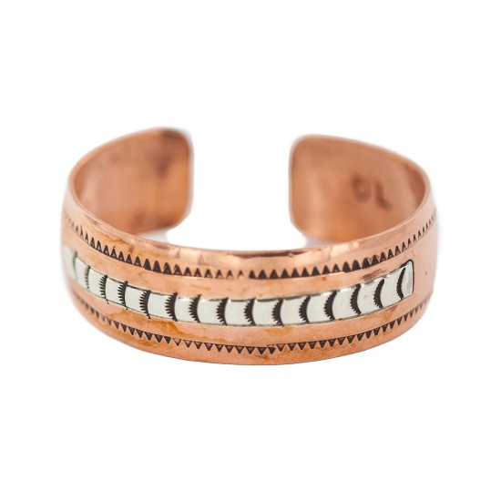 Certified Authentic Navajo .925 Sterling Silver Handmade Horse Native American Pure Copper Bracelet 92005-10