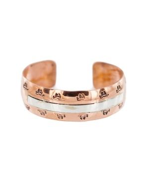 Certified Authentic Navajo Horse .925 Sterling Silver Handmade Native American Pure Copper Bracelet 92005-12