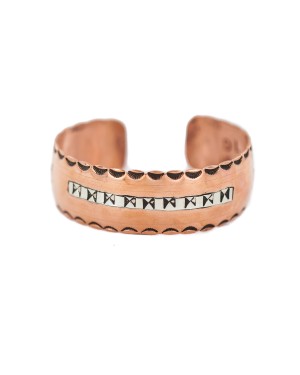 Certified Authentic Papillon Horse Navajo .925 Sterling Silver Handmade Native American Pure Copper Bracelet 92005-21