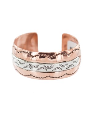 Navajo Sun .925 Sterling Silver Certified Authentic Handmade Native American Pure Copper Bracelet 92006-1 Navajo Sun .925 Sterling Silver Certified Authentic Handmade Native American Pure Copper Bracelet 92006-1