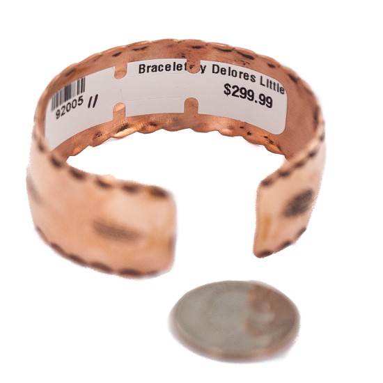Certified Authentic Navajo Feather Maze .925 Sterling Silver Handmade Native American Pure Copper Bracelet  92005-11
