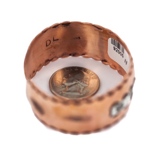 Certified Authentic Navajo Feather Maze .925 Sterling Silver Handmade Native American Pure Copper Bracelet  92005-11