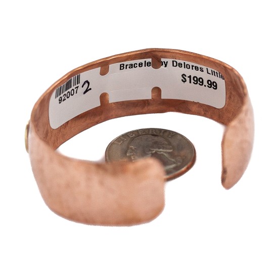 Certified Authentic Hammered Handmade Navajo Brass Native American Pure Copper Bracelet  92007-2