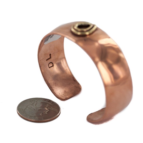 Certified Authentic Handmade Navajo Brass Native American Pure Copper Bracelet 92017