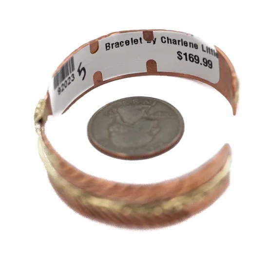 Handmade Navajo Brass Native American Pure Copper Bracelet 92023-5